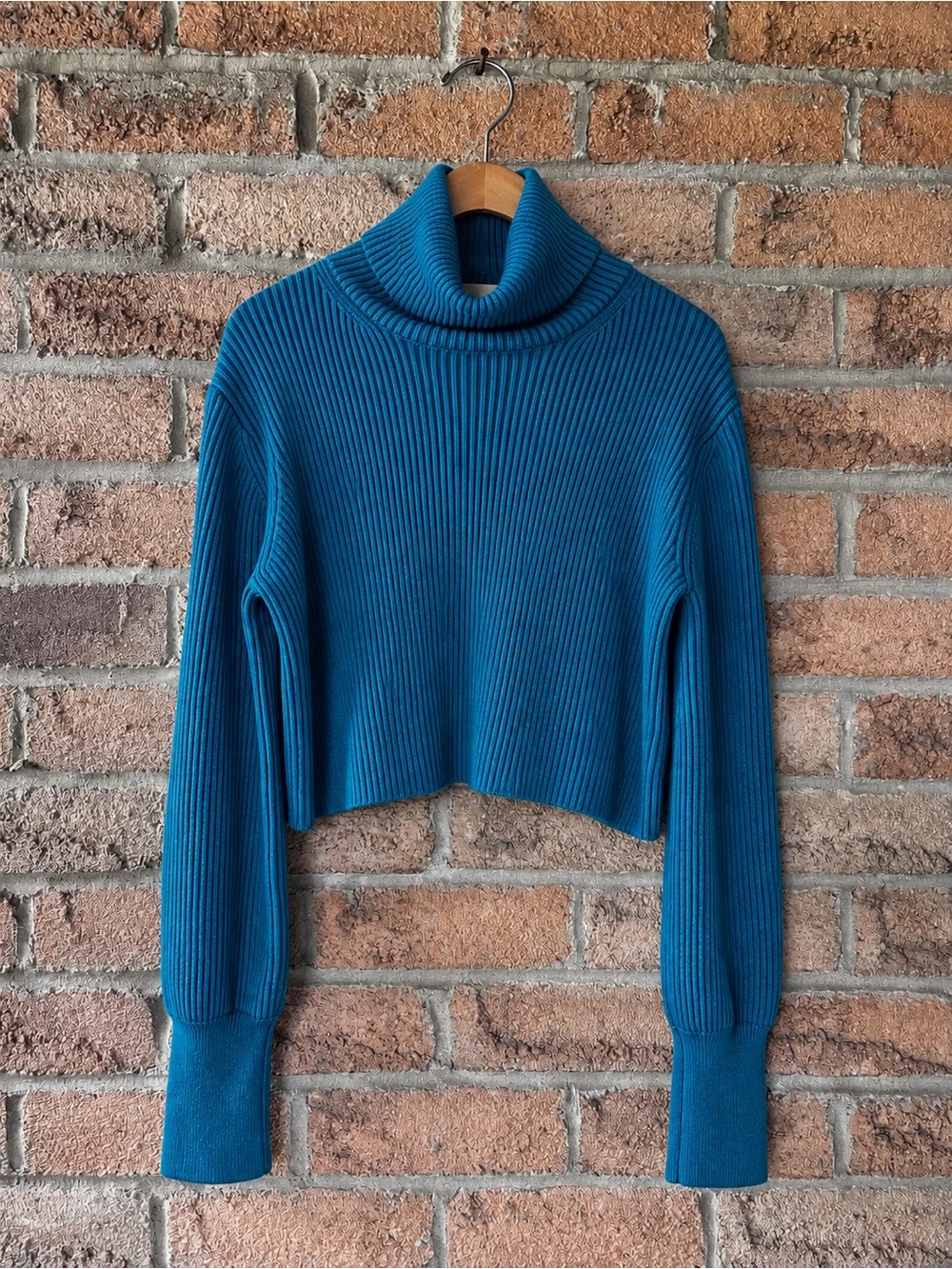Aritzia Wilfred Rebecca Merino Wool Blend Cropped Turtleneck Sweater S